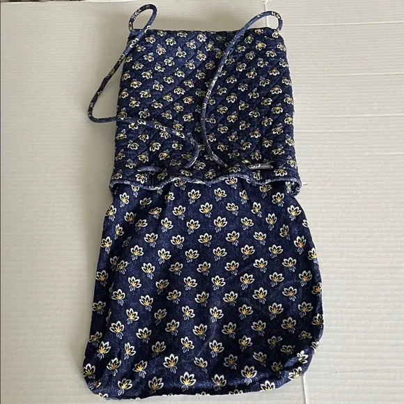 Vera Bradley retired Maison Floral navy blue/yellow Drawstring Backpack - Picture 8 of 11